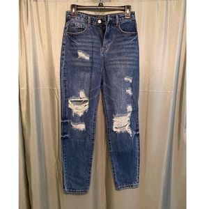 Shein High Waist Ripped Mom Jeans